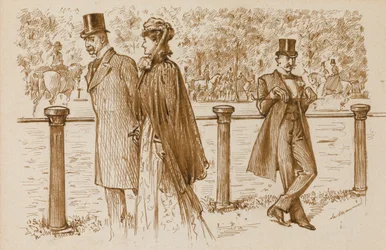En Passant: Det är Bounderson, eller hur? Han borde ha drunknats som en valp!, Punch Magazine, 23 juli 23 1892 (penna & sepia bläck på papper)