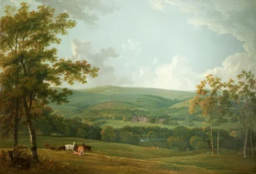 En avlägsen vy av Towneley Hall, c.1777