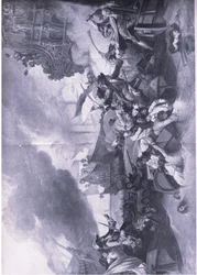 Slaget vid La Hogue, 23-24 maj 1692: Förstörelse av den franska flottan, illustration från brittiska striderna på land och hav, 1915