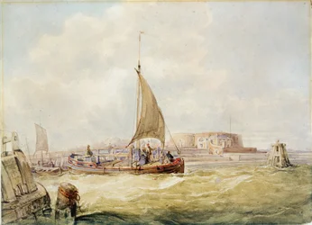 The Old Harbour, Hull (penna, blyerts, sepia- och akvarellfärg på papper)