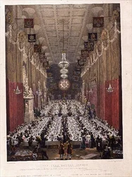 Lord Mayors middag i Guildhall, 9 november 1828 (litho)