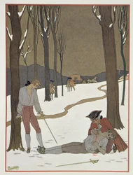Duellen mellan Valmont och Danceny, illustration från 