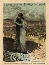 Affisch för Oper Louise av Gustave Charpentier, 1900