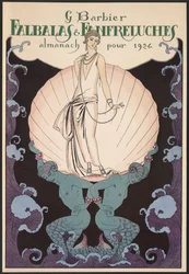 Falbalas et Fanfreluches, Almanacka för 1924, främre omslaget, av George Barbier, tryck