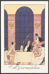 Falbalas and Fanfreluches, Almanacka för 1925: "La gourmandise", av George Barbier, tryck