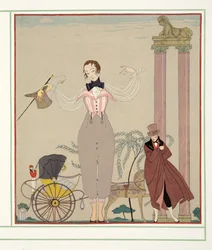 Mademoiselle de Maupin, från Personages de Comedie, pub. 1922 (stenciltryck)