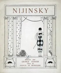 Nijinsky, titelsida, från serien "Designs on the dances of Vaskac Nijinsky" (Pochoir Print)