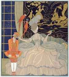 Bestraffa sidan (färg litho)