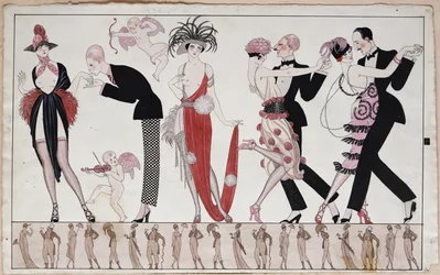 Tango (penna & bläck och akvarell på papper)