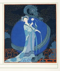 Turandot Princess of China, från Personages de Comedie, pub. 1922 (stenciltryck)
