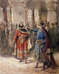 Hugues I Capet (941-996), kung av Frankrike och Adalbert de Perigord, från l