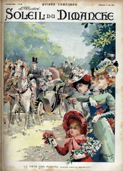 Blomsterfest. Från en akvarell av Geo Blott. Gravyr i "" Le sun-du-dimanche"", 11 juni