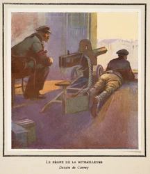 Maskingevärets kraft, från Histoire des Soviets, pub. 1922 (färglitografi)