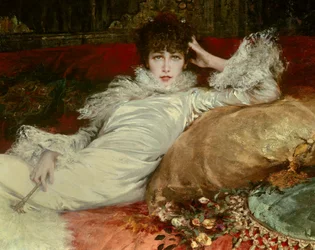 Porträtt av skådespelerskan Sarah-Henriette Bernard, kallad Sarah Bernhardt (1844-1923).