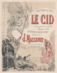 Affisch för premiären av Opera Le Cid av Jules Massenet, 1885.