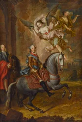 Maximilian III Joseph, kurfurst av Bayern, till häst (olja på duk)