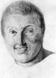 En epileptiker, -i "Study of the physiognomy of alienated people", teckning av Gabriel