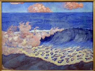 Blå marin, vågeffekter. Målning av Georges Lacombe (1868-1916)