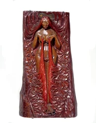 Isis, polykrom relief i mahogny av Georges Lacombe (1868-1916), 1895, 1,11 x 0,62 m, Paris, Musée d