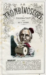 Felix DUPANLOUP (1802-1878) - illustration från "Le Trombinoscope", en satirisk politisk tidskrift av Leon-Charles Bienvenu, känd som Touchatout (1835-1910) monografi N. 21, Paris