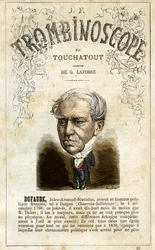Jules Armand DUFAURE (1798-1881) - illustration från "Le Trombinoscope", en satirisk politisk tidskrift av Leon-Charles Bienvenu, känd som Touchatout (1835-1910) monografi N. 30, Paris, mars 1872