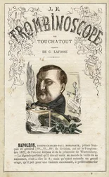 Napoleon Jerome (Napoleon-Jerome) Bonaparte . illustration från "Le Trombinoscope", en satirisk politisk tidskrift av Leon-Charles Bienvenu, känd som Touchatout (1835-1910) monografi N. 8, Paris