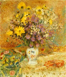 Vas med blommor. Målning av Georges Lemmen (1865-1916). Olja på duk. Privat samling.