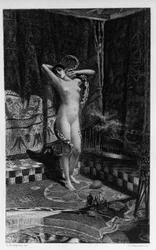Salammbo, dotter till Hamilcar Barca (eller Barcas) Illustration av Georges Antoine Rochegrosse (1859-1938) till romanen "Salammbo" av Gustave Flaubert, som tar som ram legosoldatskriget vid tiden för det första puniska kriget (246-241 f.Kr.) ) mellan den 