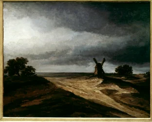Omgivningarna i Montmartre Parisiska landskap med kvarn. målning av Georges Michel (1763-1843) 1700-talet sön. 0,64 X 0,80 m Paris, Louvren