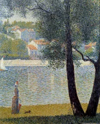 Seinen i Courbevoie Målning av Georges Seurat (1859-1891) 1885 Privat samling - Seinen i Courbevoie. Målning av Georges Seurat (1859-1891)