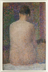 Modell, bakifrån (olja på duk)