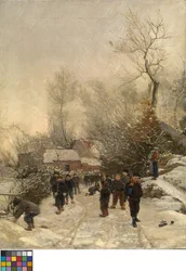By med barn i snön