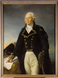 Porträtt av Francois Christophe Kellermann (1735-1820), hertig av Valmy, chef för armén för Moselmålningen av Georges Rouget (1784-1869) 1792 Dim. 1,35 x 1 m