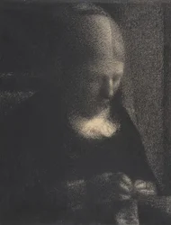 Broderi; The Artists Mother, 1882-83 (fortsatt krita på Michallet-papper)