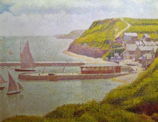 Porten-Bessin, yttre hamn, högvatten (Calvados)