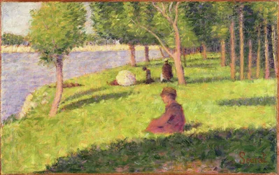 Sittande figurer, studie till En söndagseftermiddag på ön La Grande Jatte, 1884-85