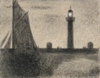Fyren i Honfleur, 1886 (conte krita förhöjd med gouache på lagt papper)