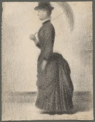 Kvinna som går med parasoll (studie till La Grande Jatte)