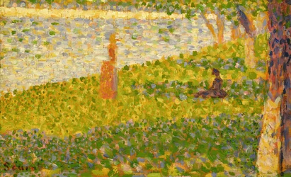 Kvinnor på flodstranden, studie för La Grande Jatte, ca 1885-86