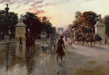 Champs Elysees, Paris (olja på duk)