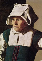 Gammal kvinna, detalj av huvudet, ca 1618-19 (detalj av 242455)