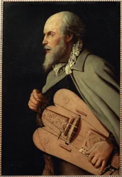 Gurdy Player (målning på duk)