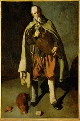 Spelare med hund (målning på duk)