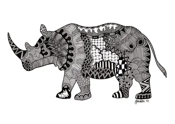 The Rhino, 2015 (tusch på bristolkartong)