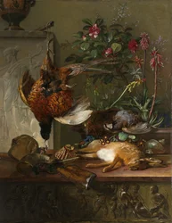 Stilleben med vilt och ett grekiskt stel: Allegory of Autumn Stilleben med byte och grekisk stela: allegori om hösten