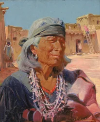 Gammal man från Zuni, överstepräst Cacique, 1924.