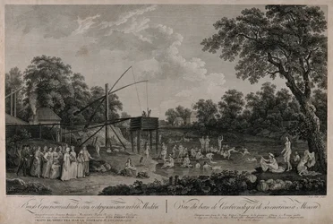 Utsikt över Serebryanicheskaya-badhusen i Moskva, 1796.
