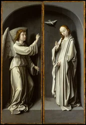 Ärkeängeln Gabriel; The Virgin Annunciate, c.1510 (olja på ekpanel)