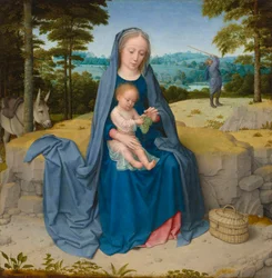Vila på flyget till Egypten, ca 1510 (olja på panel)