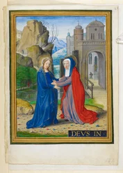 Lägg till. 34294, f.61 The Visitation, illustration från 